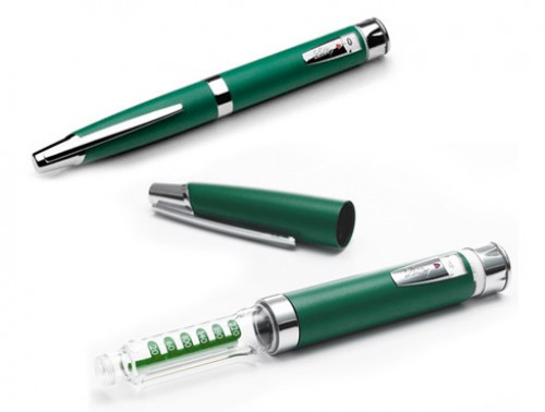 Шприц ручка ХумаПен Люксура ДТ с шагом 0,5 единиц (зелёная)