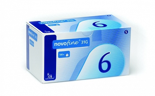 Иглы НовоФайн 6 мм (Novo-Fine 31G), 100 штук